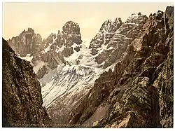 Ledovec Cristallo v roce 1890