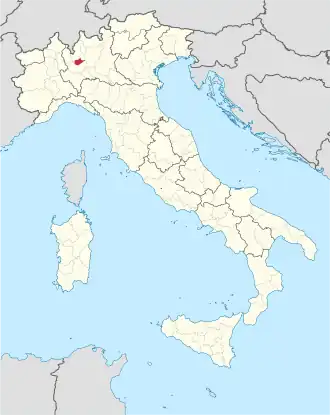 Provincie Monza a Brianza na mapě Itálie