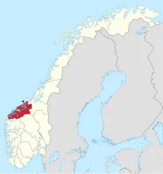 Møre a Romsdal na mapě Norska