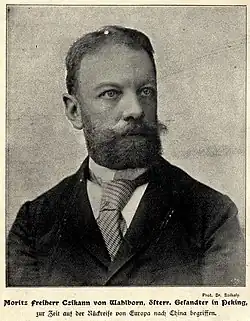 Baron Moritz Czikann jako rakousko-uherský vyslanec v Číně (1900)