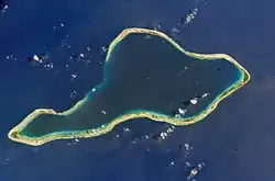 Atol Mururoa na snímku NASA