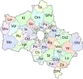 Mapa správních obvodů oblasti do 1. července 2012
