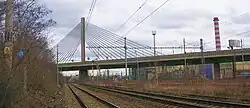 Most Jižní spojky nad železniční tratí Praha–České Budějovice