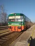 Motorový vůz 816 ve stanici Boršov nad Vltavou