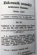 Rozhodnutí o změně jména obce z „Мrdákov“ na „Mrákov“ (1892)