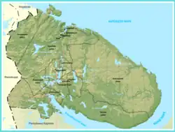 Mapa Murmanské oblasti