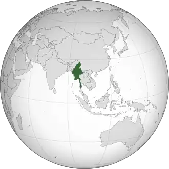 Poloha Myanmaru