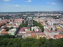 Pohled na Karlín od Vítkova