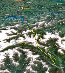 mapa trasování tunelu