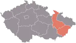 Region soudržnosti Střední Morava na mapě