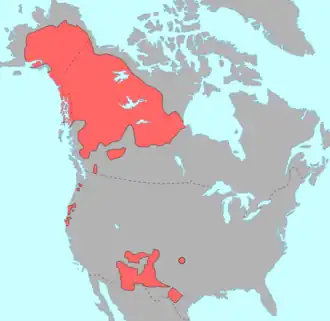 Oblast jazykové rodiny na-dené (athabaské jazyky + eyak a tlingit) v předkoloniálním období