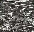 Bývalý uprchlický tábor Nabátíje před a po zničení Izraelem v roce 1974