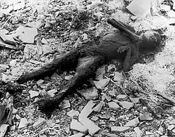 Částečně spálené dítě v Nagasaki
