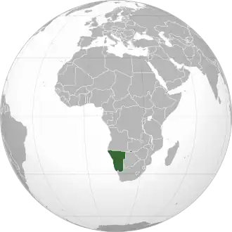 Poloha Namibie