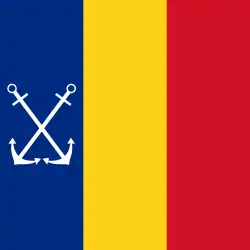 Rumunská lodní vlajka (Naval Jack) Poměr stran: 1:1