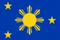 Filipínská lodní vlajka (Naval Jack)[4] Poměr stran: 2:3