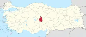 Poloha Nevşehirské provincie na mapě