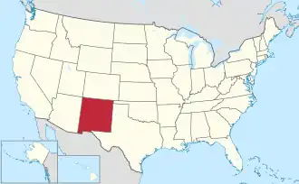 Nové Mexiko na mapě USA