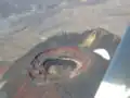 Letecký snímek starého a mladšího kráteru