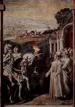 Alcina se setkává s Ruggierem, Niccolò dell'Abbate, asi 1550