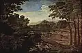 Nicolas Poussin: Krajina se dvěma nymfami, asi 1658