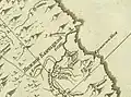 Nižněkamčatský ostrog na mapě v roce 1745