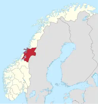Nord-Trøndelag na mapě Norska