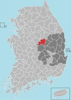 Mungjong na mapě