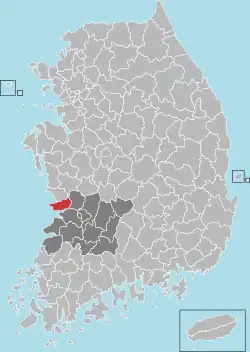 Kunsan na mapě