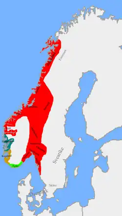 Norská drobná království kolem roku 872, doba bitvy u Hafrsfjordu