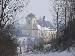 Kostel sv. Vavřince v zimě