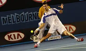 Novak Djoković – vítěz Australian Open, Wimbledonu a US Open, když ve finále úvodního grandslamu porazil Andy Murrayho a ve zbývajících dvou pak Rafaela Nadala.[1] Neporazitelnost s poměrem výher 41–0 (2011), celkově 43–0, držel až do semifinále French Open, v němž 3. června podlehl Rogeru Federerovi.[2] Ze všech tenistů historie se za nejkratší dobu kvalifikoval na turnaj mistrů, když překonal o tři dny Nadalův rekord z roku 2009.[3] V sezóně soupeřům nadělil nejvíce „kanárů“ – setů s poměrem gamů 6–0.[4]