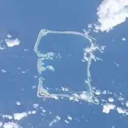 Atol Nukufetau z vesmírné stanice ISS