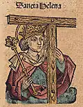 Sv. Helena ve Světové kronice, dřevoryt, 1493