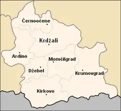 Obština Ardino na mapě