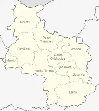 Obština Polski Trămbeš na mapě