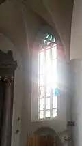 Původní gotické okno na JV zlomu