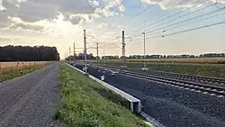 výhybky v odbočce ve směru od stejnojmenné zastávky