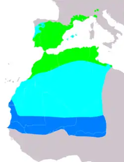 Rozšíření bělořita okrového