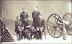 Brazilští oficíři s kanónem, 1886