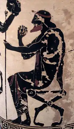 Oineus, černofigurový lekythos, cca 500 před Kr.