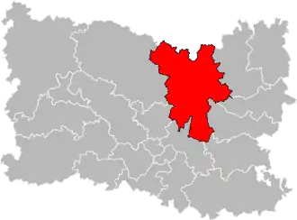 Kanton na mapě departementu Oise