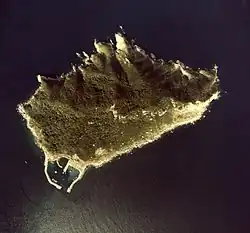 Letecký snímek ostrova