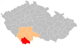 Okres Český Krumlov na mapě