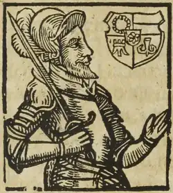 Oldřich IV. Vavák z Hradce (B. Paprocký, Zrcadlo slavného Markrabství moravského, 1593)