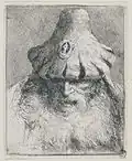 Giandomenico Tiepolo: Stařec v kuželovitém klobouku