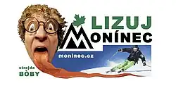 Jeden z billboardů propagujících sjezdovku Monínec