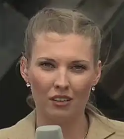 Olga Skabejevová během televizního vystoupení v roce 2013