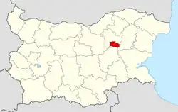 Obština na mapě Bulharska