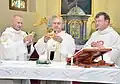 Zleva – J. Ondovčák, košický arcibiskup B. Bober, kanovník J. Korem